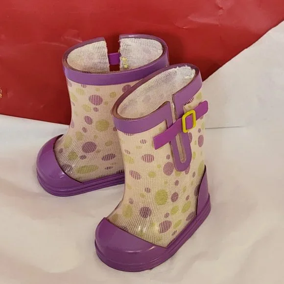 American Girl 18 Doll McKenna Purple Polka Dot Rain Boots